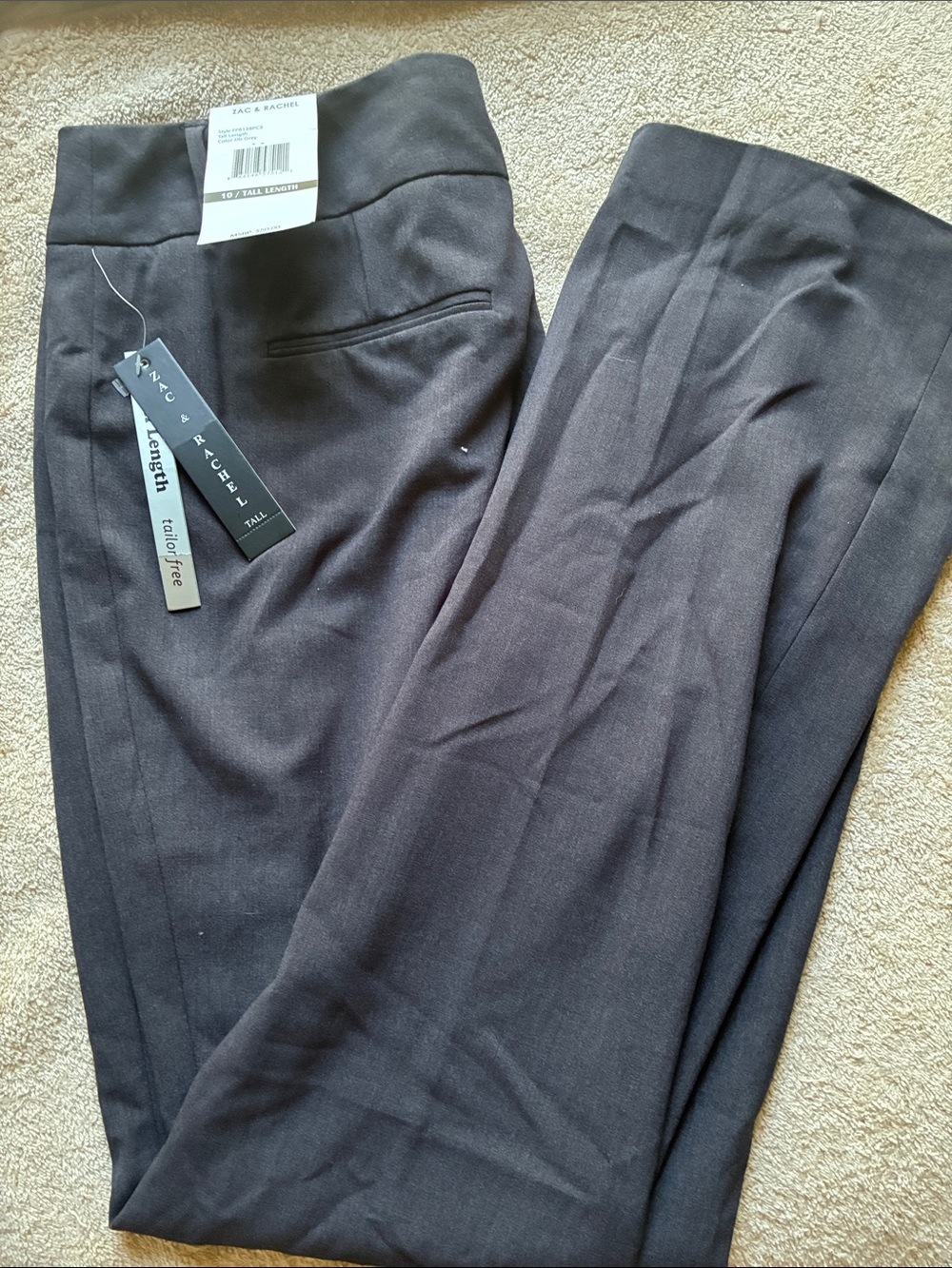Zac & Rachel NWT 10T Gray Straight-Leg Dress Trousers